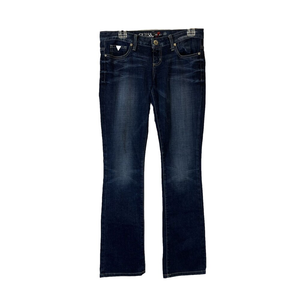 Guess Jeans Womens 28 Starlet Straight Leg Low Rise Blue Stretch Denim Dark Wash